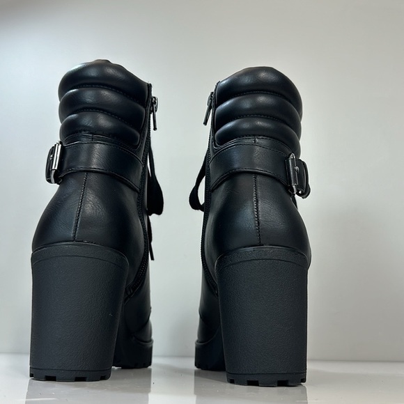 Mia Anna Maria Block Heel Lace Up Combat Ankle Boots Size 9 - Picture 4 of 16